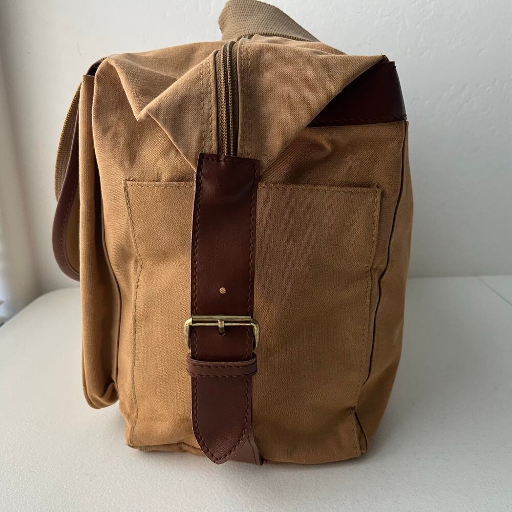Vintage Ralph Lauren Canvas Crossbody Safari Messenger Bag Tan Neutral Old Money - Picture 5 of 16